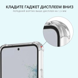 Силиконовый чехол для Samsung Galaxy A24 Krieger 1.5мм противоударный Прозрачный