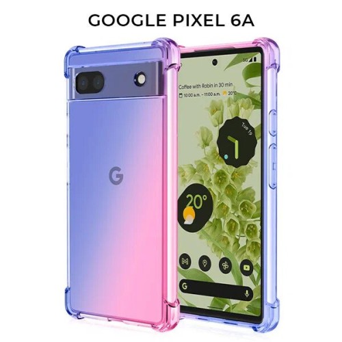 Силиконовый чехол для Google Pixel 6A Krieger 1.5мм противоударный Сине розовый