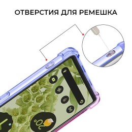 Силиконовый чехол для Google Pixel 6A Krieger 1.5мм противоударный Сине розовый
