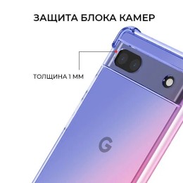 Силиконовый чехол для Google Pixel 6A Krieger 1.5мм противоударный Сине розовый