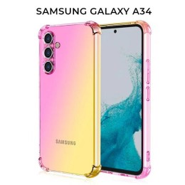 Силиконовый чехол для Samsung Galaxy A34 Krieger 1.5мм противоударный Розово золотой