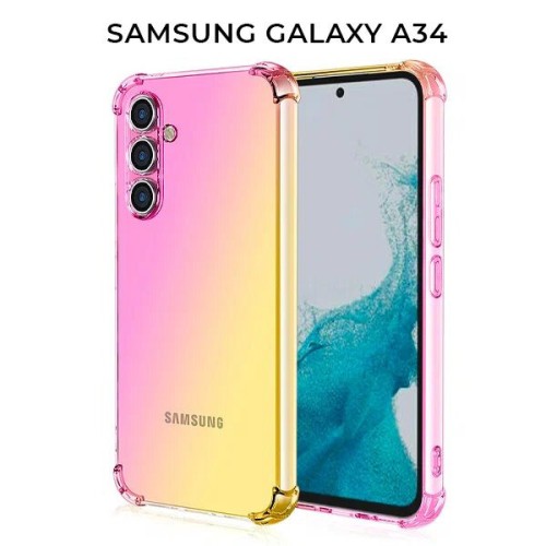 Силиконовый чехол для Samsung Galaxy A34 Krieger 1.5мм противоударный Розово золотой