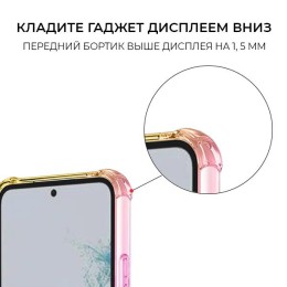 Силиконовый чехол для Samsung Galaxy A34 Krieger 1.5мм противоударный Розово золотой