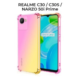 Силиконовый чехол для Realme C30 / Realme C30S / Realme Narzo 50i Prime Krieger 1.5мм противоударный Розово золотой