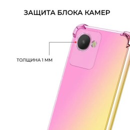 Силиконовый чехол для Realme C30 / Realme C30S / Realme Narzo 50i Prime Krieger 1.5мм противоударный Розово золотой