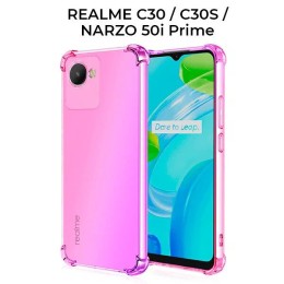 Силиконовый чехол для Realme C30 / Realme C30S / Realme Narzo 50i Prime Krieger 1.5мм противоударный Розово фиолетовый