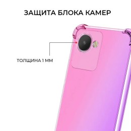Силиконовый чехол для Realme C30 / Realme C30S / Realme Narzo 50i Prime Krieger 1.5мм противоударный Розово фиолетовый