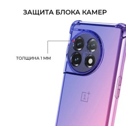 Силиконовый чехол для OnePlus 11 Krieger 1.5мм противоударный Сине розовый