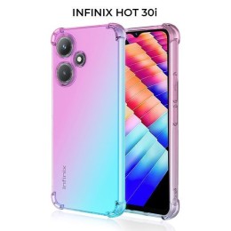 Силиконовый чехол для Infinix Hot 30i Krieger 1.5мм противоударный Розово зеленый