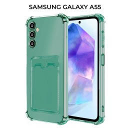 Силиконовый чехол для Samsung Galaxy A55 Krieger с кардхолдером Зеленый