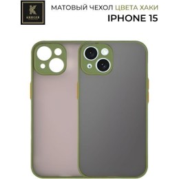 Силиконовый чехол для Apple iPhone 15 Krieger матовый Хаки