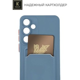 Силиконовый чехол для Samsung Galaxy S24+ Krieger с кардхолдером Голубой