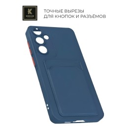 Силиконовый чехол для Samsung Galaxy A55 Krieger с кардхолдером Темно-синий