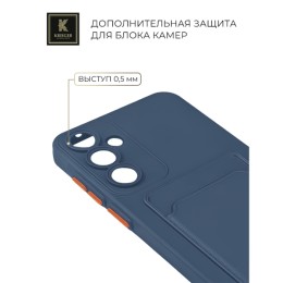 Силиконовый чехол для Samsung Galaxy A55 Krieger с кардхолдером Темно-синий