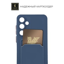 Силиконовый чехол для Samsung Galaxy A55 Krieger с кардхолдером Темно-синий