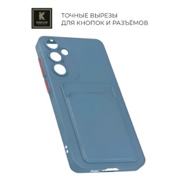 Силиконовый чехол для Samsung Galaxy A55 Krieger с кардхолдером Голубой