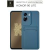 Силиконовый чехол для Honor 90 Lite Krieger с кардхолдером Голубой