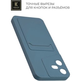 Силиконовый чехол для Tecno Pova 5 Krieger с кардхолдером Голубой