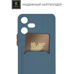 Силиконовый чехол для Tecno Pova 5 Krieger с кардхолдером Голубой