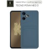 Силиконовый чехол для Tecno Pova Neo 3 Krieger с кардхолдером Голубой