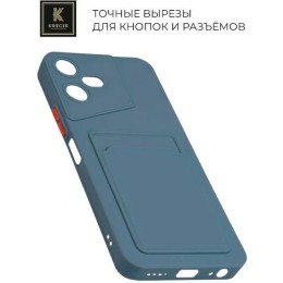 Силиконовый чехол для Tecno Pova Neo 3 Krieger с кардхолдером Голубой