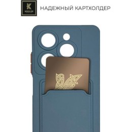 Силиконовый чехол для Tecno Spark Go 2024 Krieger с кардхолдером Голубой