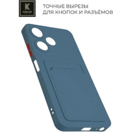Силиконовый чехол для Infinix Hot 30i Krieger с кардхолдером Голубой