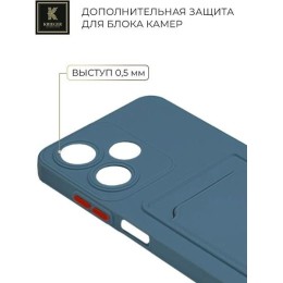 Силиконовый чехол для Infinix Hot 30i Krieger с кардхолдером Голубой