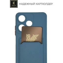Силиконовый чехол для Infinix Hot 30i Krieger с кардхолдером Голубой