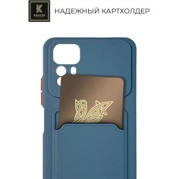 Силиконовый чехол для Xiaomi Redmi Note 12S Krieger с кардхолдером Голубой