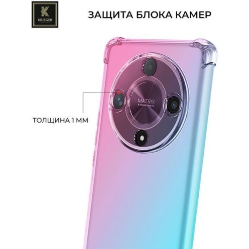 Силиконовый чехол для Honor X9b 5G Krieger Mix 1.5мм Розово-Зеленый