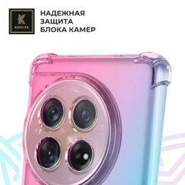 Силиконовый чехол для Tecno Camon 30 Premier Krieger Mix 1.5мм противоударный Розово-зеленый