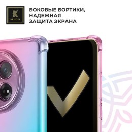 Силиконовый чехол для Tecno Camon 30 Premier Krieger Mix 1.5мм противоударный Розово-зеленый