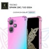 Силиконовый чехол для Tecno Spark Go 2024 Krieger противоударный Розово-зеленый