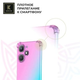 Силиконовый чехол для Tecno Spark Go 2024 Krieger противоударный Розово-зеленый