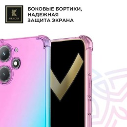 Силиконовый чехол для Tecno Spark Go 2024 Krieger противоударный Розово-зеленый