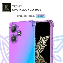Силиконовый чехол для Tecno Spark Go 2024 Krieger противоударный Фиолетово-синий