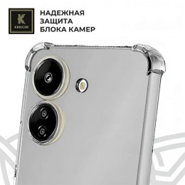 Силиконовый чехол для Xiaomi Redmi 13C Krieger противоударный Прозрачный
