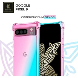 Силиконовый чехол для Google Pixel 9 Krieger противоударный Розово - Зеленый