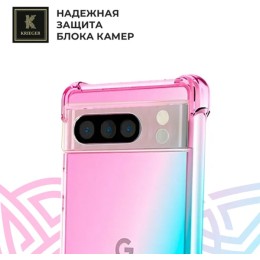 Силиконовый чехол для Google Pixel 9 Krieger противоударный Розово - Зеленый