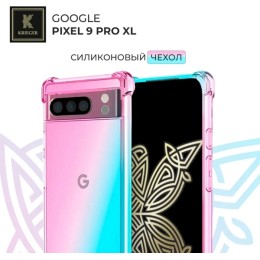 Силиконовый чехол для Google Pixel 9 Pro XL Krieger противоударный Розово - Зеленый