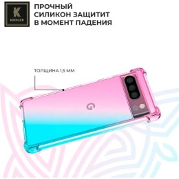 Силиконовый чехол для Google Pixel 9 Pro XL Krieger противоударный Розово - Зеленый