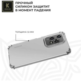 Силиконовый чехол для Honor 200 Lite Krieger противоударный Прозрачный