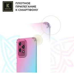Силиконовый чехол для Honor 200 Lite Krieger противоударный Розово - Зеленый
