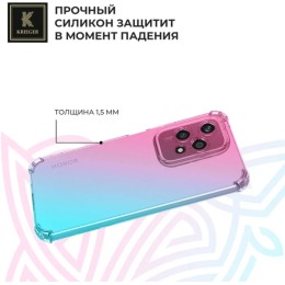 Силиконовый чехол для Honor 200 Lite Krieger противоударный Розово - Зеленый