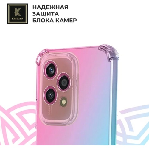 Силиконовый чехол для Honor 200 Lite Krieger противоударный Розово - Зеленый