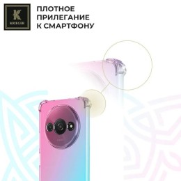 Силиконовый чехол для Realme C61 4G (India) / Realme Note 60 / Realme Narzo N61 Krieger противоударныйРозово - Зеленый
