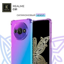 Силиконовый чехол для Realme C61 4G (India) / Realme Note 60 / Realme Narzo N61 Krieger противоударный Фиолетово - синий