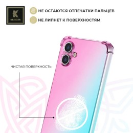 Силиконовый чехол для Samsung Galaxy A06 Krieger противоударный Розово - Зеленый