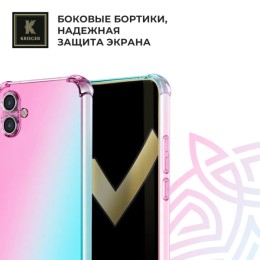 Силиконовый чехол для Samsung Galaxy A06 Krieger противоударный Розово - Зеленый